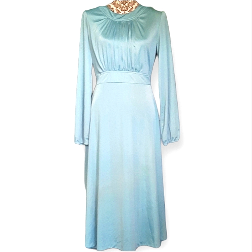 Vintage 70s Sears Blue Dress